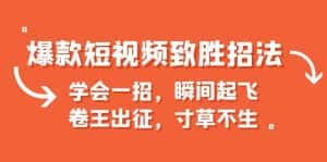 (6569期)爆款短视频致胜招法,学会一招,瞬间起飞,卷王出征,寸草不生-优优云创网