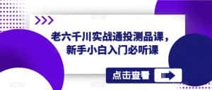 老六千川实战通投测品课，新手小白入门必听课-优优云创网