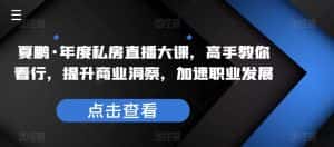夏鹏·年度私房直播大课,高手教你看行,提升商业洞察,加速职业发展-优优云创网