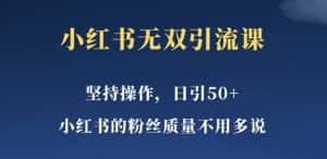 小红书无双课一天引50+女粉,不用做视频发视频,小白也很容易上手拿到结果【仅揭秘】-优优云创网