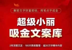 超级小丽·吸金文案库,解密文字财富密码,挥笔点字成金,超30万字精华内容-优优云创网