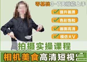 宋大大-相机美食高清短视频教学，零基础3-7天就能快速上手，掌握用单反或者微单拍摄美食短视频-优优云创网