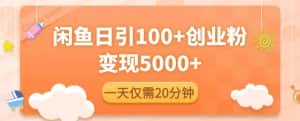 闲鱼引流精准创业粉，每天20分钟，日引流100+，变现5000+-优优云创网