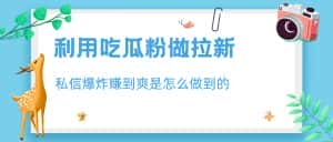 （6650期）利用吃瓜粉做拉新，私信爆炸日入1000+赚到爽是怎么做到的-优优云创网
