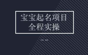 (6680期)拆解小红书宝宝起名虚拟副业项目,一条龙实操玩法分享-优优云创网