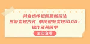 （6683期）抖音情怀视频最新玩法，多种变现方式，单挑视频变现1000+，操作及其简单-优优云创网