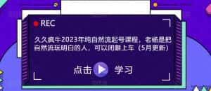 久久疯牛2023年纯自然流起号课程，老杨是把自然流玩明白的人，可以闭眼上车（5月更新）-优优云创网