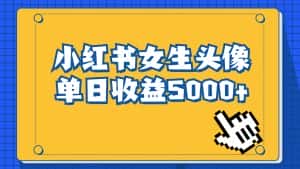 (6725期)长期稳定项目,小红书女生头像号,最高单日收益5000+适合在家做的副业项目-优优云创网