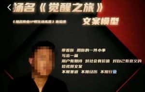王扬名·《觉醒之旅》文案模型，​带着你用你的一件小事，对自己有意义的短视频文案-优优云创网