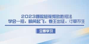 (6738期)2023爆款短视频致胜招法,学会一招,瞬间起飞,卷王出征,寸草不生-优优云创网
