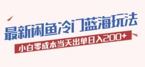2023最新闲鱼冷门蓝海玩法,小白零成本当天出单日入200+【揭秘】-优优云创网