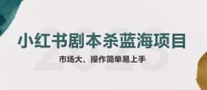 拆解小红书蓝海赛道:剧本杀副业项目,玩法思路一条龙分享给你【1节视频】-优优云创网