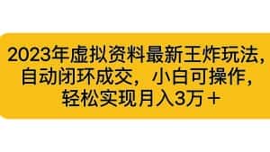 (6773期)2023年虚拟资料最新王炸玩法,自动闭环成交,小白可操作,轻松实现月入3…-优优云创网