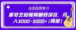 爱奇艺短视频搬砖项目，月入3000-5000+【揭秘】-优优云创网