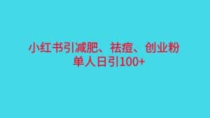 （6799期）小红书精准引流，减肥、祛痘、创业粉单人日引100+（附软件）-优优云创网
