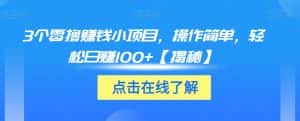 3个零撸赚钱小项目，操作简单，轻松日赚100+【揭秘】-优优云创网