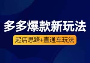 海神·多多爆款新玩法,起店思路+直通车玩法(3节精华课)-优优云创网