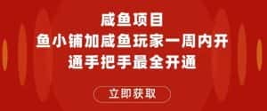 闲鱼项目鱼小铺加闲鱼玩家认证一周内开通,手把手最全开通-优优云创网