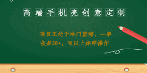 (6830期)高端手机壳创意定制,项目正处于蓝海,每单收益30+,可以上矩阵操作-优优云创网