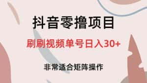 (6844期)抖音零撸项目,刷刷视频单号日入30+-优优云创网