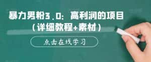 暴力男粉3.0：高利润的项目（详细教程+素材）【揭秘】-优优云创网