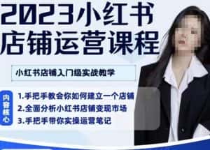 陶金金·2023小红书店铺运营课,小红书店铺入门实战教学-优优云创网