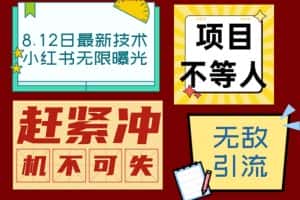 （6862期）小红书8月最新技术无限曝光亲测单账号日引精准粉100+无压力（脚本＋教程）-优优云创网