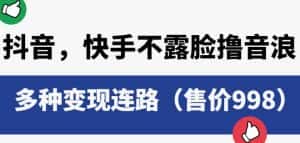 抖音快手不露脸撸音浪项目，多种变现连路（售价998）-优优云创网