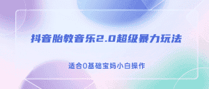 (6915期)抖音胎教音乐2.0,超级暴力变现玩法,日入500+,适合0基础宝妈小白操作-优优云创网