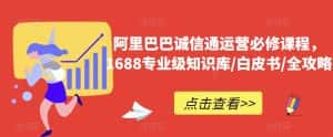 阿里巴巴诚信通运营必修课程,1688专业级知识库/白皮书/全攻略-优优云创网