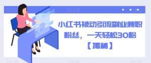 小红书被动引流副业兼职粉丝，一天轻松30粉【揭秘】-优优云创网