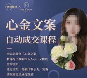 心金文案自动成交课程,教你写出既能深入人心又能吸金的文案,实现朋友圈自动成交效果-优优云创网