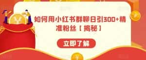 如何用小红书群聊日引300+精准粉丝【揭秘】-优优云创网