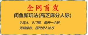 闲鱼新玩法(高芝麻分人脉)0投入0门槛,每天一小时,轻松月入过万【揭秘】-优优云创网