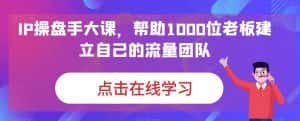 (6997期)IP-操盘手大课,帮助1000位老板建立自己的流量团队(13节课)-优优云创网