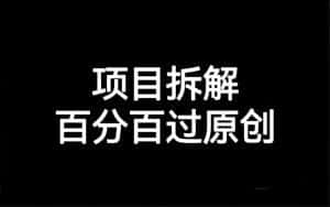 （7001期）项目拆解百分百过原创，解决项目拆解赛道难过原创的问题-优优云创网