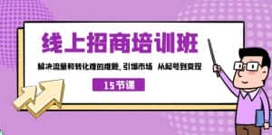 (7005期)线上·招商培训班,解决流量和转化难的难题 引爆市场 从起号到变现(15节)-优优云创网