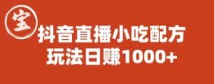 宝哥抖音直播小吃配方实操课程,玩法日赚1000+【揭秘】-优优云创网