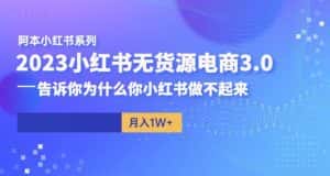 阿本小红书无货源电商3.0,告诉你为什么你小红书做不起来-优优云创网