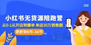 (7049期)小红书无货源陪跑营:从0-1从开店到爆单 单店30万销售额(更至8月-36节课)-优优云创网