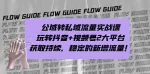 （7064期）公域转私域流量实战课，玩转抖音+视频号2大平台，获取持续，稳定的新增流量-优优云创网