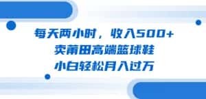 每天两小时,收入500+,卖莆田高端篮球鞋,小白轻松月入过万(教程+素材)【揭秘】-优优云创网