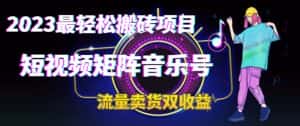 2023最轻松搬砖项目,短视频矩阵音乐号流量收益+卖货收益-优优云创网