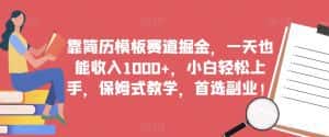 靠简历模板赛道掘金,一天也能收入1000+,小白轻松上手,保姆式教学,首选副业!-优优云创网