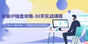 (7107期)老板IP操盘攻略-30天实战课程:百万粉大V教你做一个赚钱的商业抖音号-优优云创网