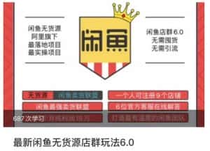 闲鱼无货源店群玩法6.0,无需囤货,无需引流,两个月盈利18W的核心秘籍,所有细节一清二楚-优优云创网