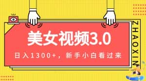 美女视频3.0,变现新思路,新手小白轻松上手,单日可达1300+(教程+素材+文案)-优优云创网