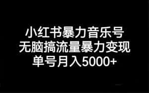 （7153期）小红书暴力音乐号，无脑搞流量暴力变现，单号月入5000+-优优云创网