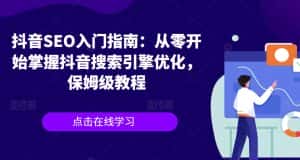 抖音SEO入门指南:从零开始掌握抖音搜索引擎优化,保姆级教程-优优云创网