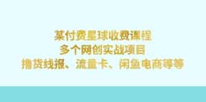(7199期)某付费星球课程:多个网创实战项目,撸货线报、流量卡、闲鱼电商等等-优优云创网